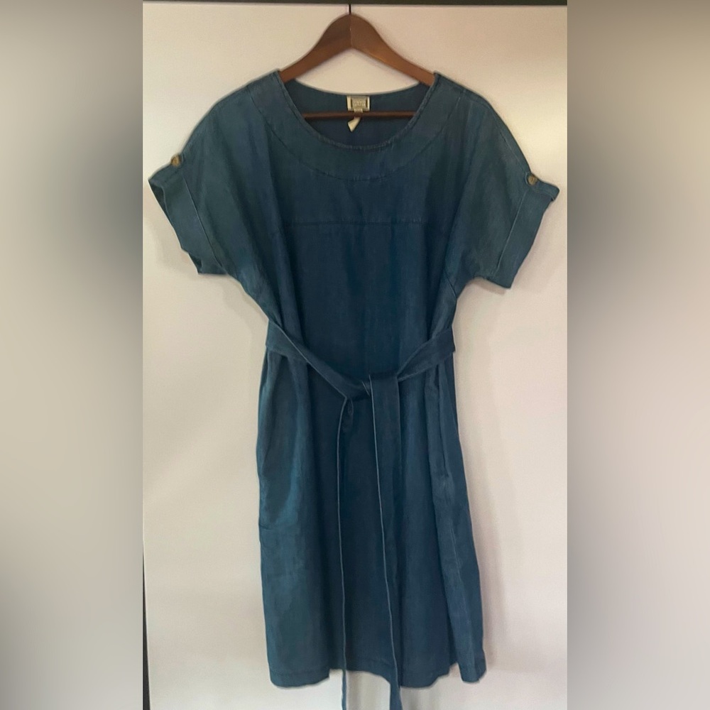 Anthropologie Mo:Vint denim tie-wait minidress